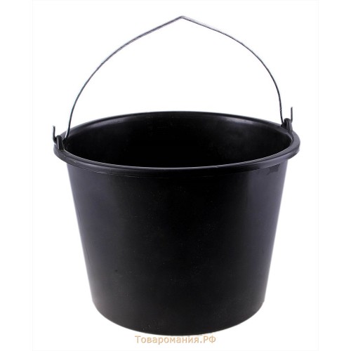 Ведро пластм. 20л с металлической ручкой черное