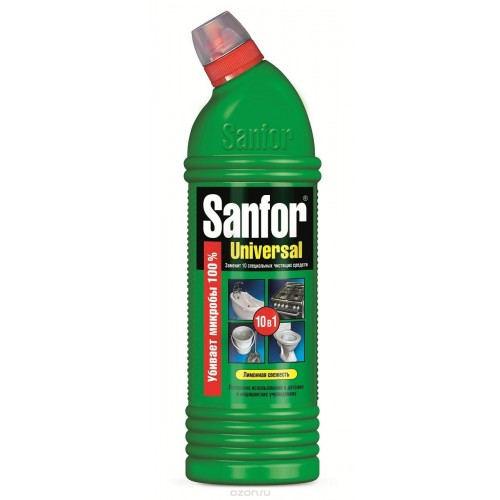 САНФОР УНИВЕРСАЛ гель 750г Лимон с хлором для туалета, ванной, кухни