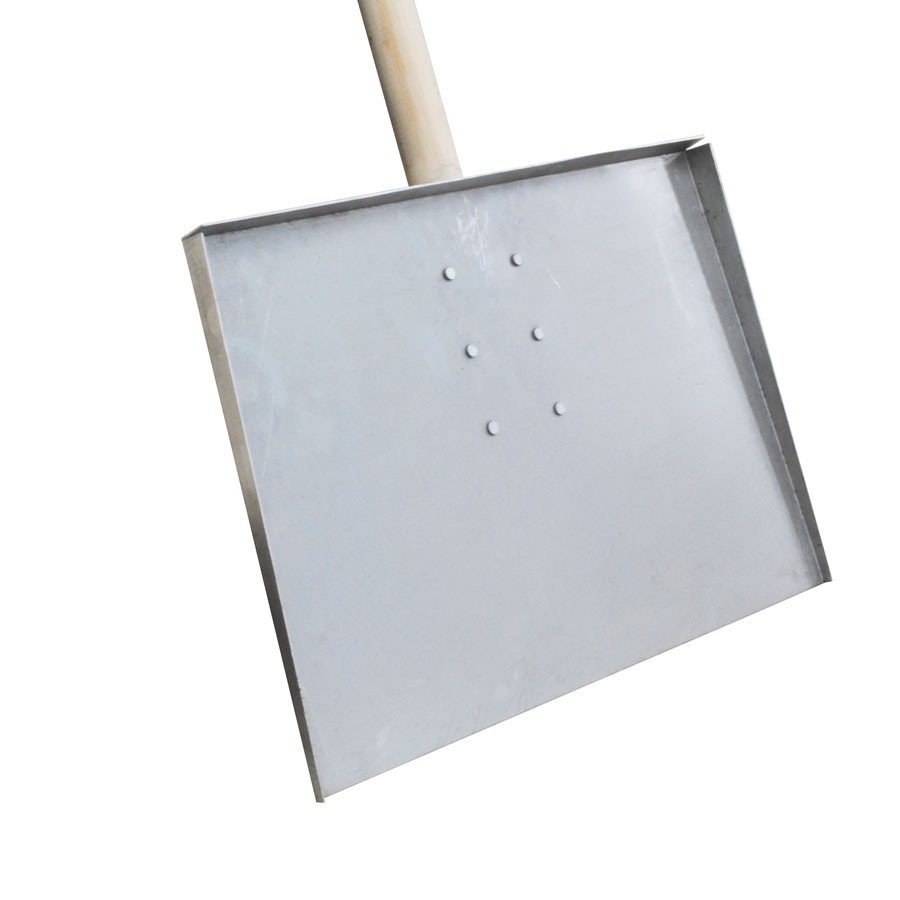 Лопата снегоуборочная алюм. 360*500 2мм с нижним входом, трехбортная, С ЧЕРЕНКОМ твердый алюминий