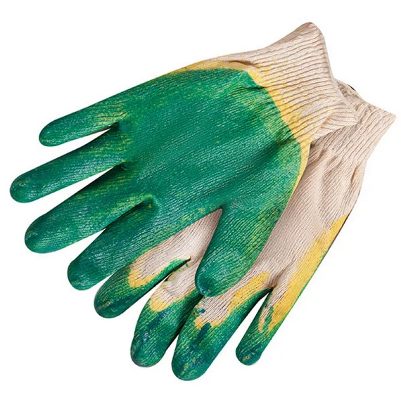 Перчатки вязан. х/б 2ой облив Зелёный