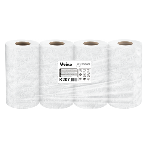 Полотенца бумажные 2сл 12,5м/22 Сomfort кухонные белые 4шт/пач  (арт. К207)  ВЕЙРО