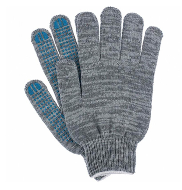 Перчатки хб 10 кл. с ПВХ 4-х нитка ГРАФИТ (500)