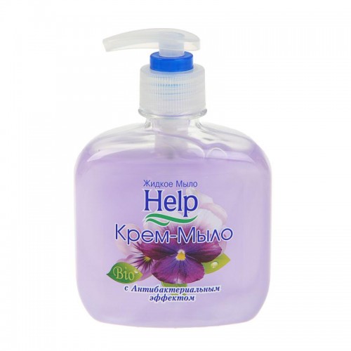 Мыло-крем жидкое ХЕЛП Фиалка 300мл с антибакт. эффектом с дозатором