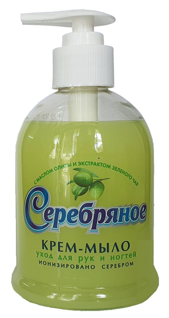 Мыло жидкое туалетное СЕРЕБРЯНОЕ 300мл с маслом оливы и экстрактом зеленого чая