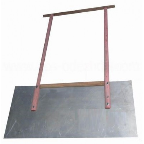 Движок для снега 870х400мм ДЮРАЛЬ с П-образной деревянной ручкой