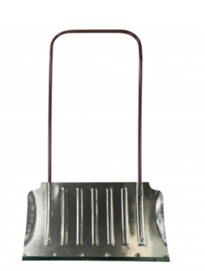 Движок для снега формованный АЛЮМИНИЕВЫЙ с мет.накладкой S=1,5 мм 750х430 с П-обр мет руч