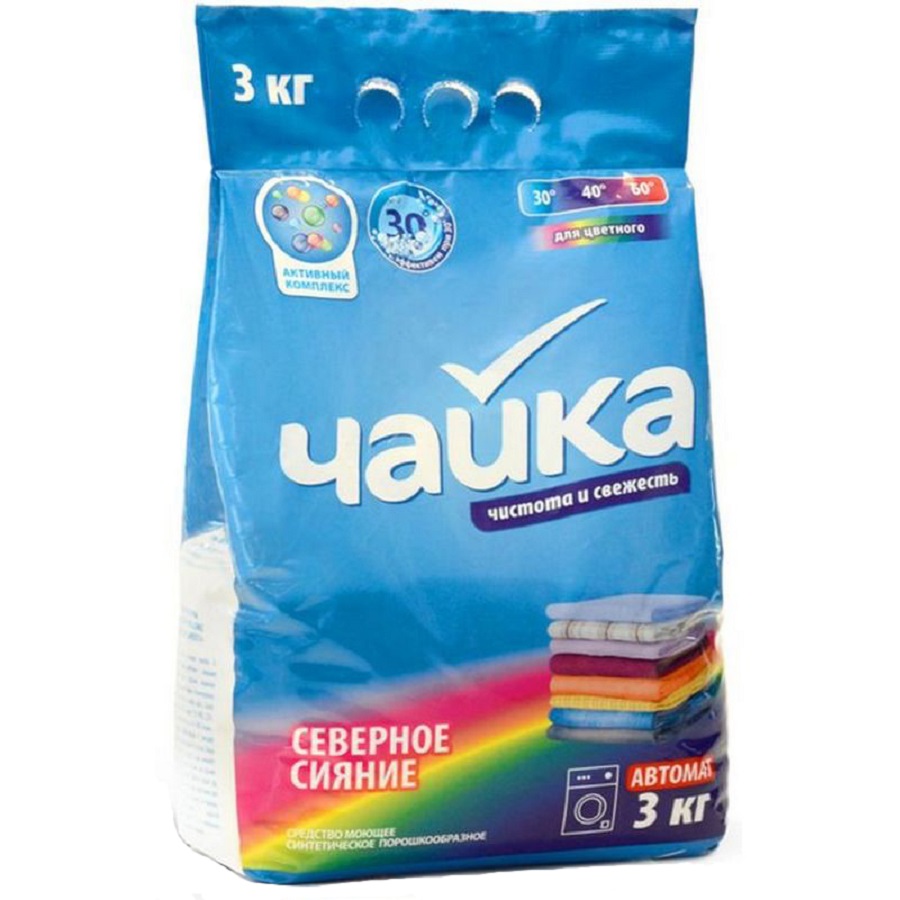 Стир.порошок Чайка-автомат  3 кг КОЛОР СЕВЕРНОЕ СИЯНИЕ