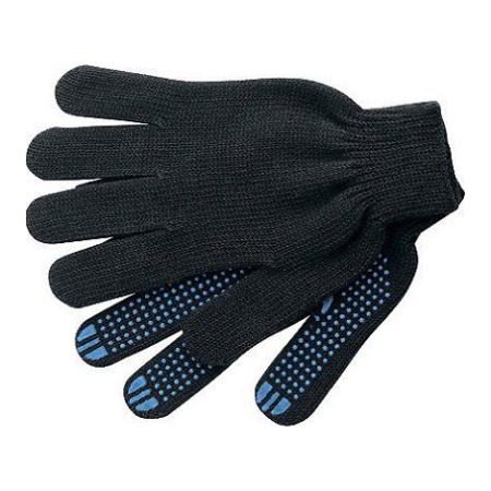 Перчатки хб 10 кл. с ПВХ 4-х нитка ЧЕРНЫЕ (500)