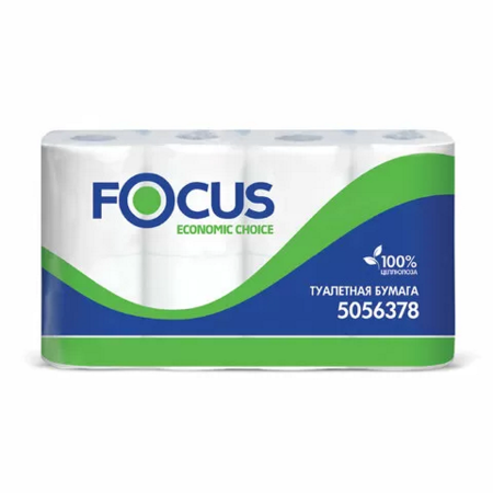 Бумага туалетная  2сл. ХАЯТ ФОКУС 8 рул/пач ,белая