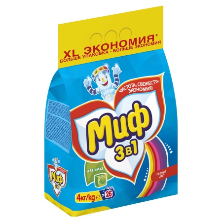 Стир.порошок Миф-автомат, 4кг КОЛОР СВЕЖИЙ ЦВЕТ