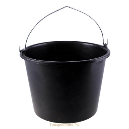 Ведро пластм. 20л с металлической ручкой черное