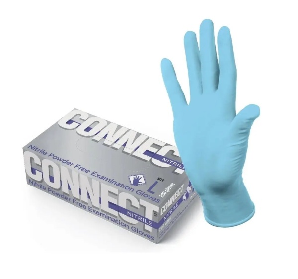 Перчатки однораз нитрил неопудрен L нестрил.голубые 200шт/пач