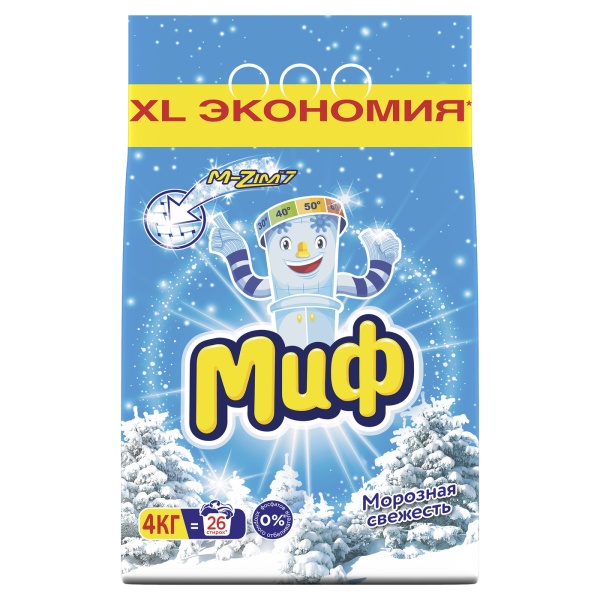 Стир.порошок Миф-автомат, 4кг МОРОЗНАЯ СВЕЖЕСТЬ