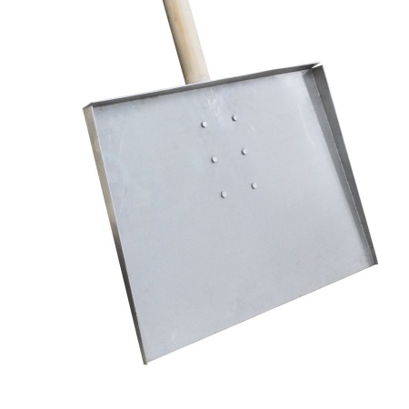 Лопата снегоуборочная алюм. 360*500 2мм с нижним входом, трехбортная, С ЧЕРЕНКОМ твердый алюминий