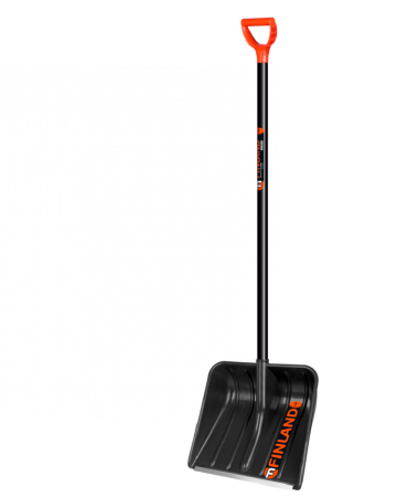 Лопата  пластм. д/снега 410*410 с планкой | с черенком  | FINLAND /1243-Ч