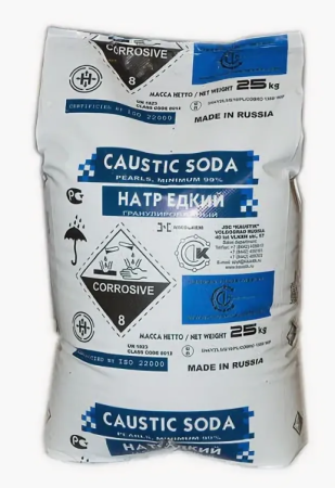 Сода каустическая Натр Едкий 25 кг  гранулир.