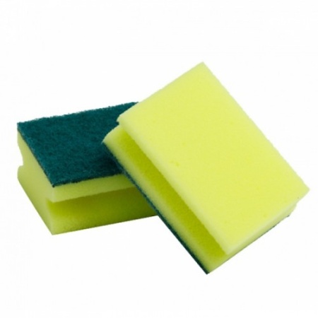 Губка для посуды Дуэт 2 шт/уп 8.5х6.5х4.5 поролон+абразив с выемкой для пальцев