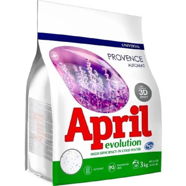 Стиральный порошок Април Эволюшен-автомат 3кг УНИВЕРСАЛ