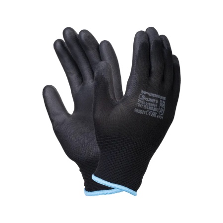 Перчатки нейлон полиуретан (ладонь полностью) р10/XL черные