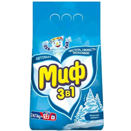 Стир.порошок Миф-автомат, 2кг МОРОЗНАЯ СВЕЖЕСТЬ