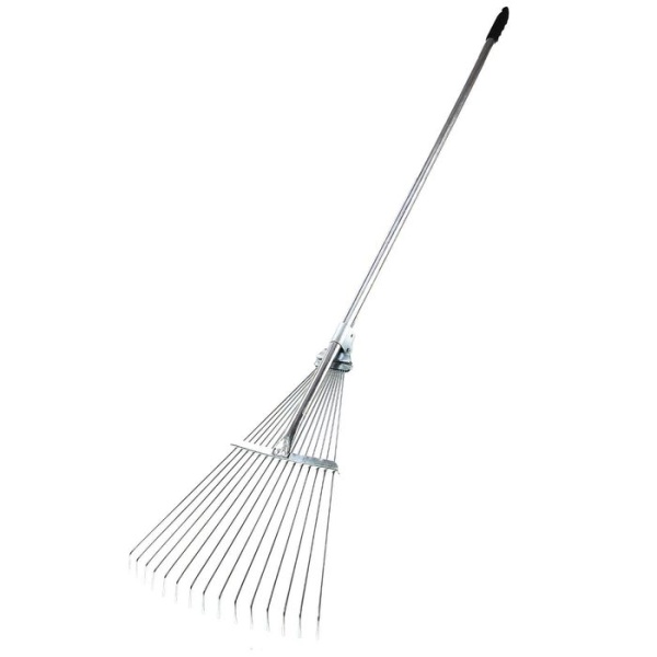 Грабли веерные 15 зубьев раздвижные проволоч. оцинк. с метал. черенком