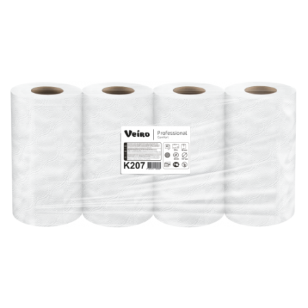 Полотенца бумажные 2сл 12,5м/22 Сomfort кухонные белые 4шт/пач  (арт. К207)  ВЕЙРО