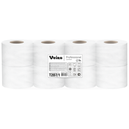 Бумага туалетная 2сл 25м/9,5 Comfort белая (арт.Т207) ВЕЙРО 8шт/пач