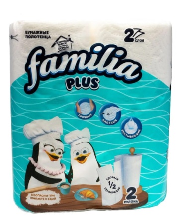 Полотенца бумажные ФАМИЛИЯ 2шт/пач 2сл Белые