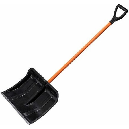 Лопата  пластм. д/снега 500*375 с планкой | с алюм.краш. черенком V-обр.  | ПРАЙМ КРАШ.
