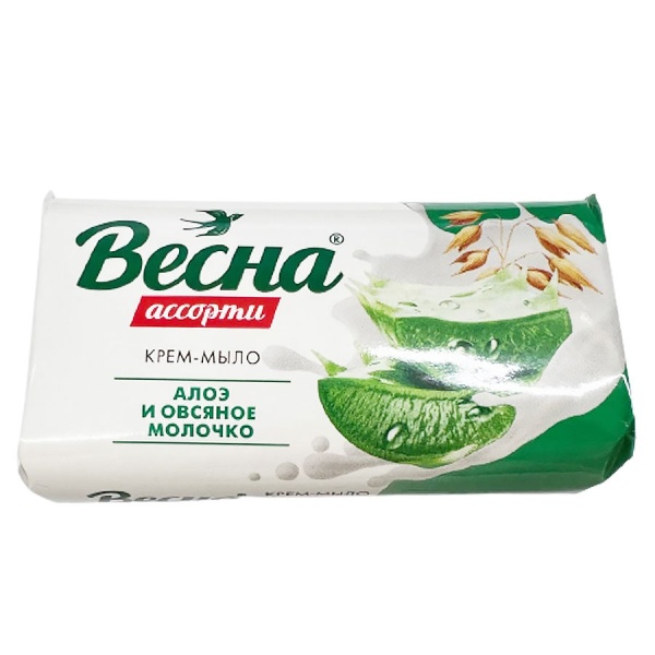 Мыло туалетное Весна 90г Алоэ и овсяное молочко