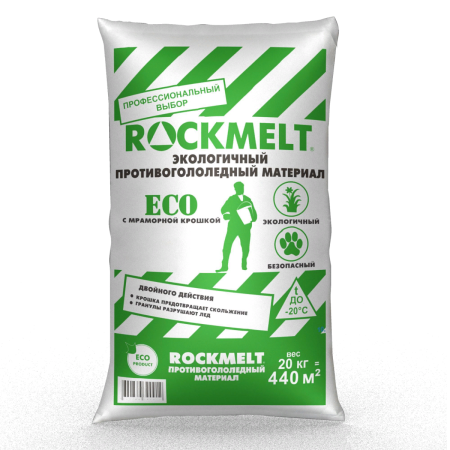 Противогололедный реагент ROCKMELT ECO (до -20°C) 20кг  