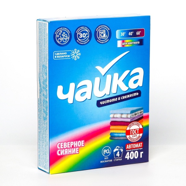 Стир.порошок Чайка-автомат  400 гр КОЛОР СЕВЕРНОЕ СИЯНИЕ