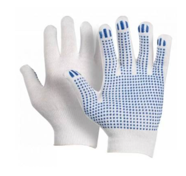 Перчатки хб 7,5 кл. с ПВХ 4-х нитка (УЗБЕЧКА)