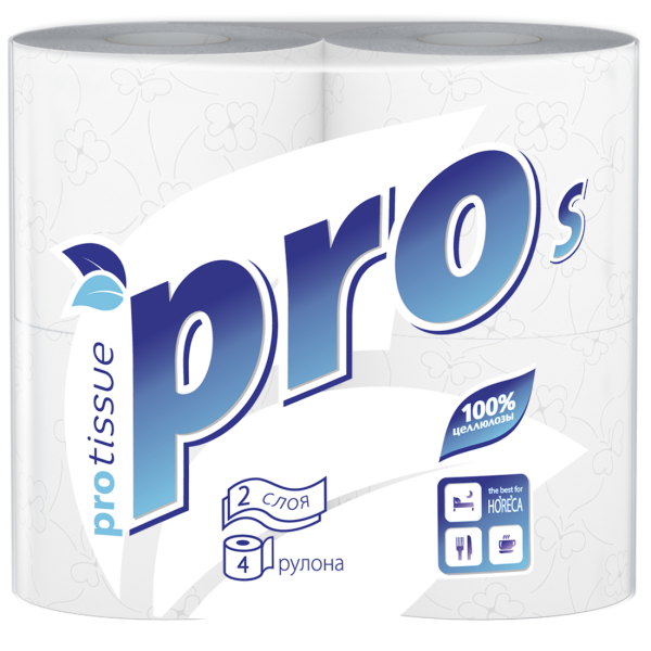 Бумага туалетная PROtissue 2сл. 4 рул/пач белая