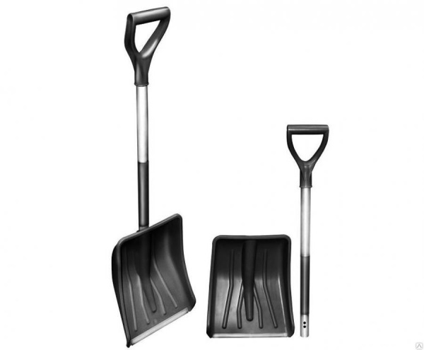 Лопата  пластм. д/снега 275*360 с планкой | c черенком | разборная | автомобильная