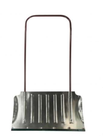 Движок для снега формованный АЛЮМИНИЕВЫЙ с мет.накладкой S=1,5 мм 750х430 с П-обр мет руч