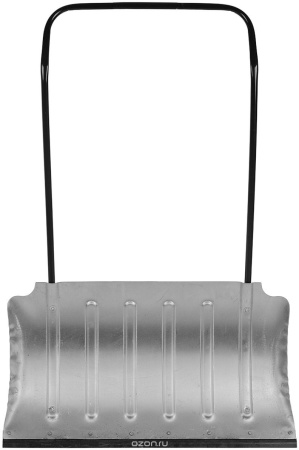 Движок для снега формованный ОЦИНКОВАННЫЙ с мет.накладкой S=0,8 мм 750х330 с П-обр мет руч